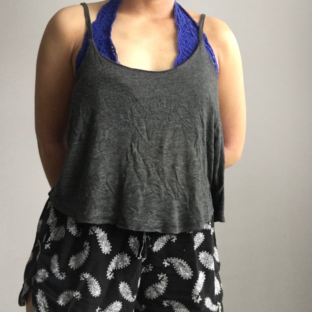 Low Cut Gray Crop Top